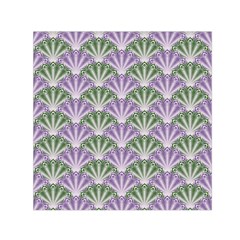 Vintage Scallop Violet Green Pattern Small Satin Scarf (square) by snowwhitegirl