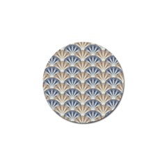 Vintage Scallop Beige Blue Pattern Golf Ball Marker by snowwhitegirl