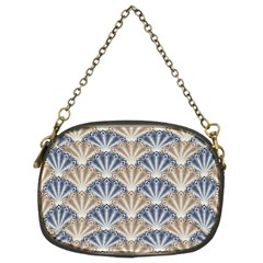 Vintage Scallop Beige Blue Pattern Chain Purse (two Sides) by snowwhitegirl