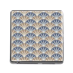 Vintage Scallop Beige Blue Pattern Memory Card Reader (square 5 Slot) by snowwhitegirl