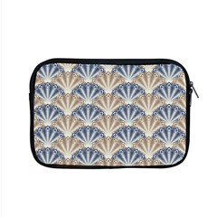 Vintage Scallop Beige Blue Pattern Apple Macbook Pro 15  Zipper Case by snowwhitegirl