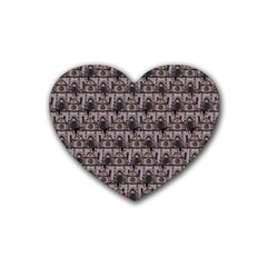 Gothic Church Pattern Rubber Coaster (heart)  by snowwhitegirl