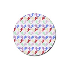 Colorful Cherubs White Rubber Coaster (round)  by snowwhitegirl