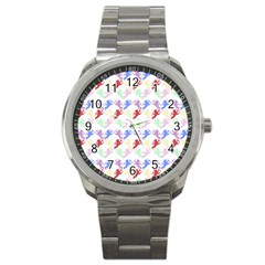 Colorful Cherubs White Sport Metal Watch by snowwhitegirl