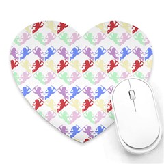 Colorful Cherubs White Heart Mousepads by snowwhitegirl