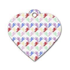 Colorful Cherubs White Dog Tag Heart (one Side) by snowwhitegirl