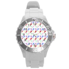 Colorful Cherubs White Round Plastic Sport Watch (l) by snowwhitegirl