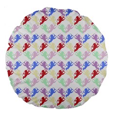 Colorful Cherubs White Large 18  Premium Flano Round Cushions by snowwhitegirl