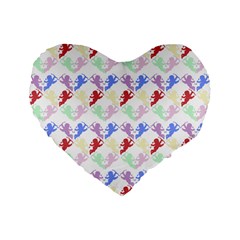 Colorful Cherubs White Standard 16  Premium Flano Heart Shape Cushions by snowwhitegirl