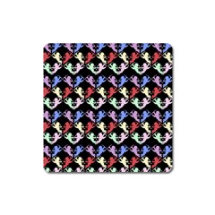 Colorful Cherubs Black Square Magnet by snowwhitegirl