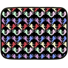 Colorful Cherubs Black Fleece Blanket (mini) by snowwhitegirl