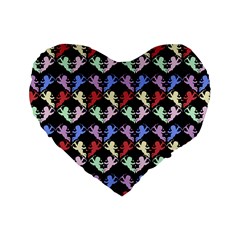 Colorful Cherubs Black Standard 16  Premium Heart Shape Cushions by snowwhitegirl