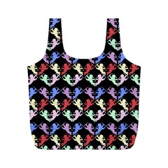 Colorful Cherubs Black Full Print Recycle Bag (m) by snowwhitegirl