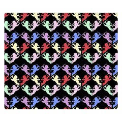 Colorful Cherubs Black Double Sided Flano Blanket (small)  by snowwhitegirl