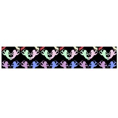 Colorful Cherubs Black Large Flano Scarf  by snowwhitegirl