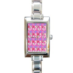 Colorful Cherubs Pink Rectangle Italian Charm Watch by snowwhitegirl