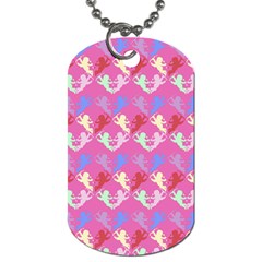 Colorful Cherubs Pink Dog Tag (two Sides) by snowwhitegirl