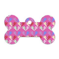 Colorful Cherubs Pink Dog Tag Bone (one Side) by snowwhitegirl