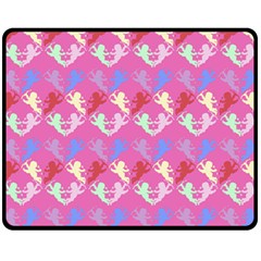 Colorful Cherubs Pink Fleece Blanket (medium)  by snowwhitegirl