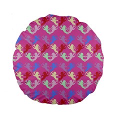 Colorful Cherubs Pink Standard 15  Premium Round Cushions by snowwhitegirl