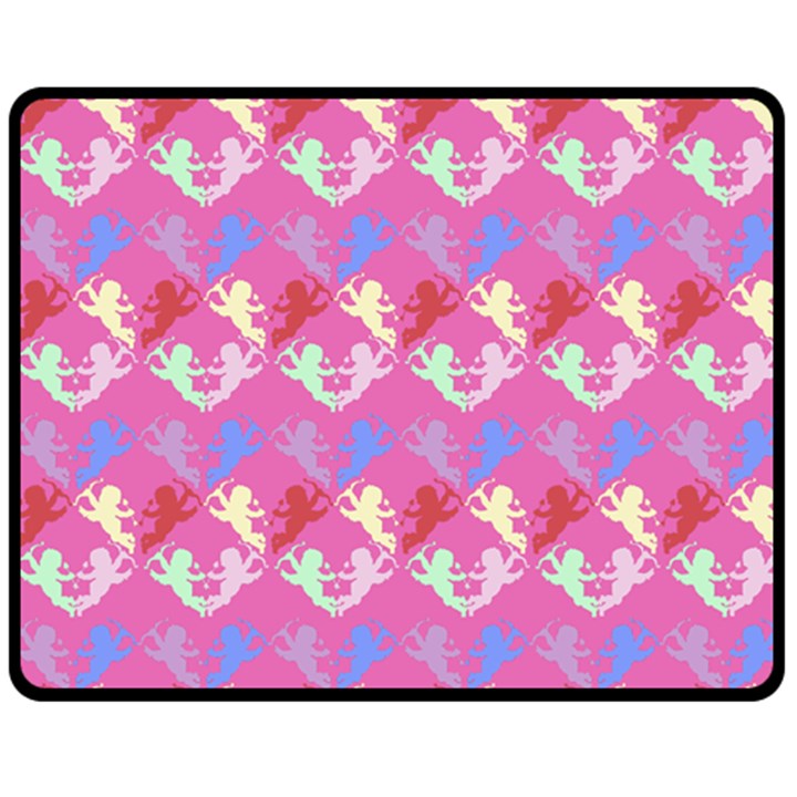 Colorful Cherubs Pink Double Sided Fleece Blanket (Medium) 