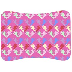 Colorful Cherubs Pink Velour Seat Head Rest Cushion