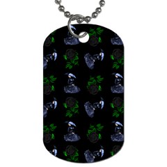 Gothic Girl Rose Black Pattern Dog Tag (two Sides) by snowwhitegirl