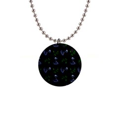 Gothic Girl Rose Black Pattern 1  Button Necklace by snowwhitegirl