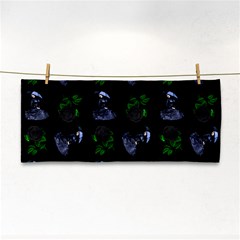 Gothic Girl Rose Black Pattern Hand Towel by snowwhitegirl