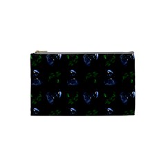 Gothic Girl Rose Black Pattern Cosmetic Bag (small) by snowwhitegirl