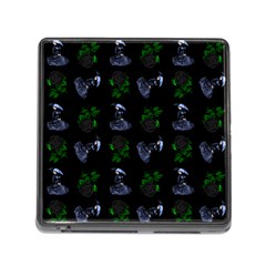 Gothic Girl Rose Black Pattern Memory Card Reader (square 5 Slot) by snowwhitegirl