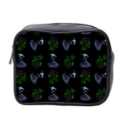 Gothic Girl Rose Black Pattern Mini Toiletries Bag (two Sides) by snowwhitegirl