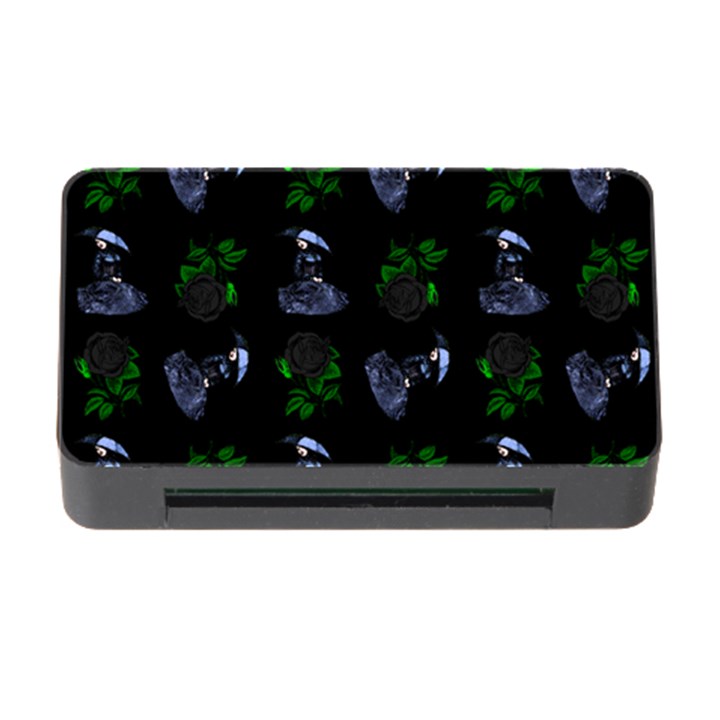 Gothic Girl Rose Black Pattern Memory Card Reader with CF