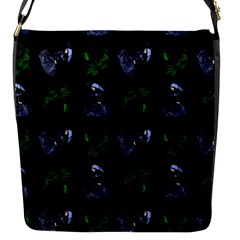 Gothic Girl Rose Black Pattern Flap Closure Messenger Bag (s) by snowwhitegirl