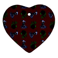 Gothic Girl Rose Red Pattern Ornament (heart) by snowwhitegirl