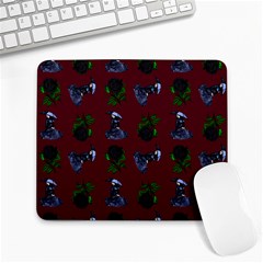 Gothic Girl Rose Red Pattern Large Mousepads by snowwhitegirl