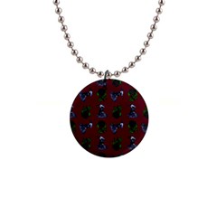 Gothic Girl Rose Red Pattern 1  Button Necklace by snowwhitegirl