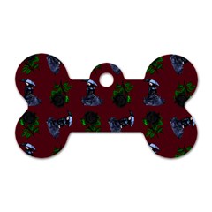 Gothic Girl Rose Red Pattern Dog Tag Bone (two Sides) by snowwhitegirl