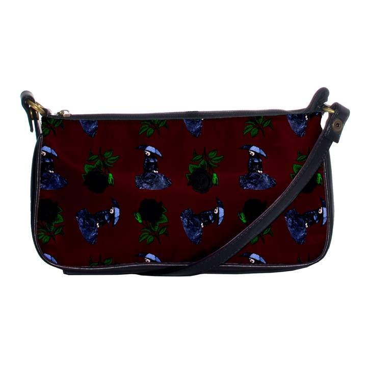 Gothic Girl Rose Red Pattern Shoulder Clutch Bag