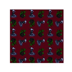 Gothic Girl Rose Red Pattern Small Satin Scarf (square) by snowwhitegirl