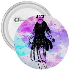 Vintage Girl Abstract Watercolor 3  Buttons by snowwhitegirl