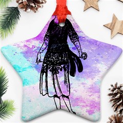 Vintage Girl Abstract Watercolor Ornament (star) by snowwhitegirl