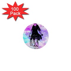 Vintage Girl Abstract Watercolor 1  Mini Buttons (100 Pack)  by snowwhitegirl