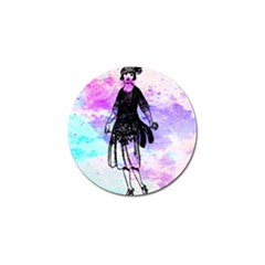 Vintage Girl Abstract Watercolor Golf Ball Marker by snowwhitegirl