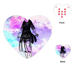 Vintage Girl Abstract Watercolor Playing Cards (heart) by snowwhitegirl