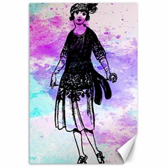 Vintage Girl Abstract Watercolor Canvas 24  X 36  by snowwhitegirl