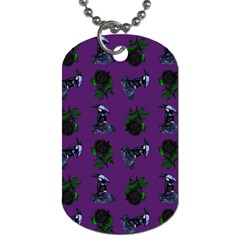 Gothic Girl Rose Purple Pattern Dog Tag (one Side) by snowwhitegirl