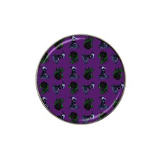 Gothic Girl Rose Purple Pattern Hat Clip Ball Marker (10 Pack) by snowwhitegirl