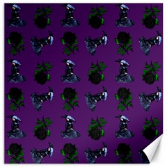 Gothic Girl Rose Purple Pattern Canvas 12  X 12  by snowwhitegirl