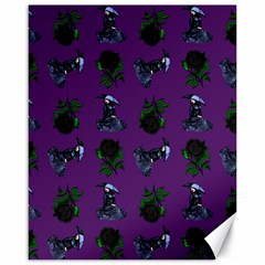 Gothic Girl Rose Purple Pattern Canvas 16  X 20  by snowwhitegirl